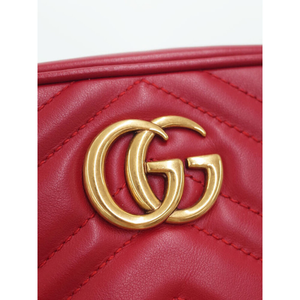 Gucci Quilted GG Marmont Shoulder Bag Red - Picture 4 of 9